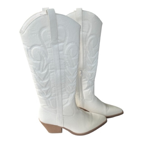 Tall White Cowboy Boots - Dixie NWOT - Picture 1 of 7